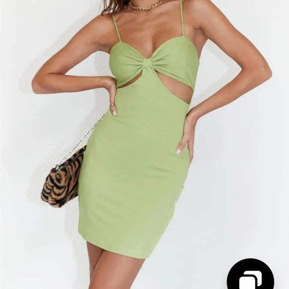 green emerald velvet dress Powell Mini Dress | Sage Green | Womens main image 1
